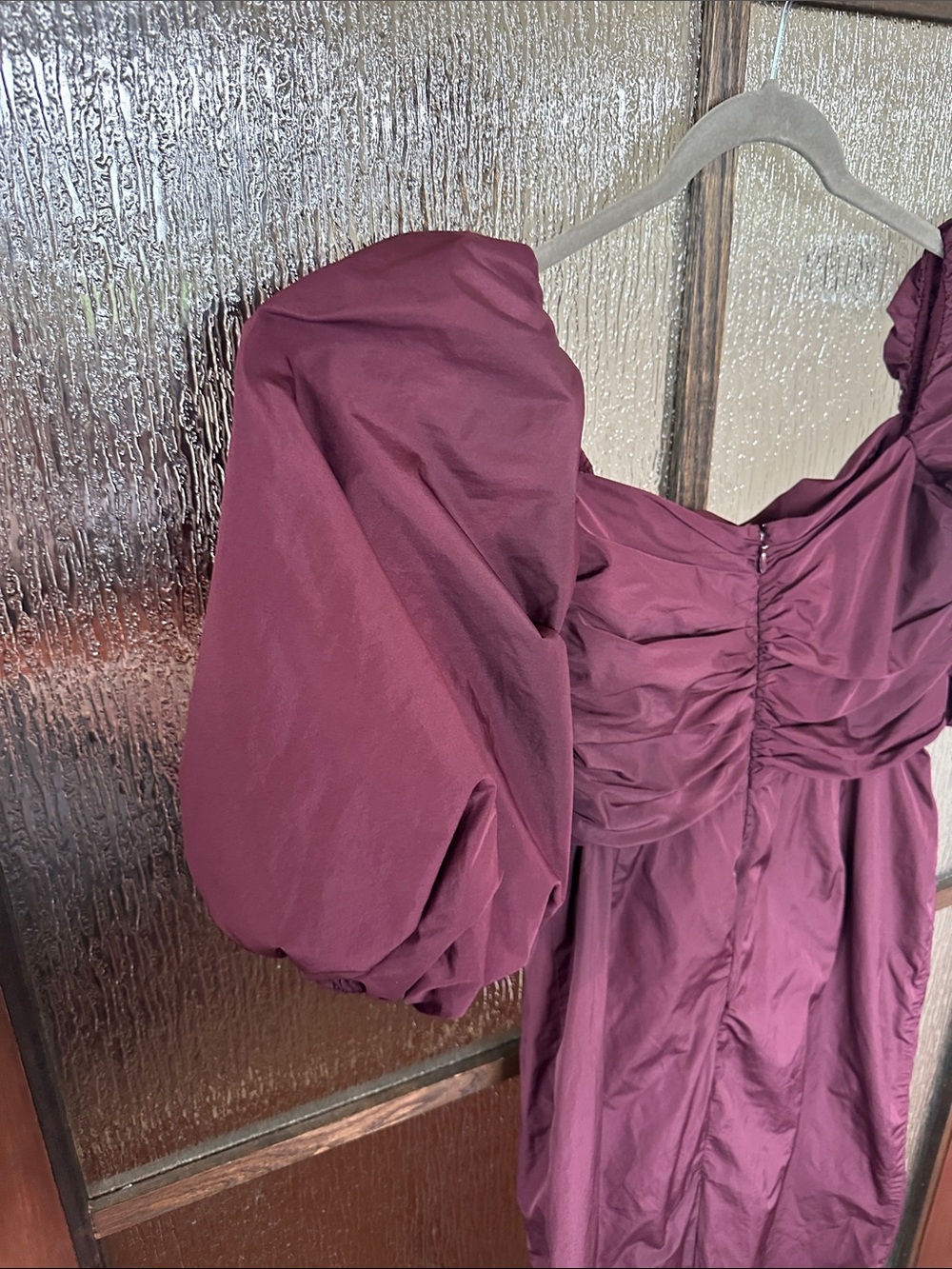Tanya Taylor Charlotte dress Elegant Puff-Sleeve Midi Dress in Deep Plum size 10 - Picture 12 of 12